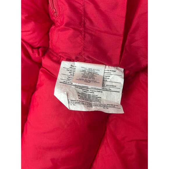 Vintage 90s Marmot Down Puffer Coat Full Zip Red Black Yoke Men's sz Medium - Picture 12 of 12